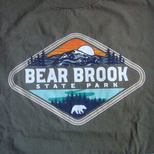 Bear Brook State Park Graphic Logo Khaki Olive Green Tshirt Tee